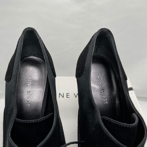 NINE WEST Tenant Black Satin High Heel Lace-up Shootie Size 8.5M NIB - Picture 8 of 12